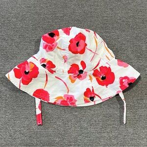 Janie & Jack Baby Floral Poppies Sun Hat 12–24M 100% Cotton